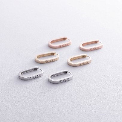 Серьги "Love" в желтом золоте с08606 №3