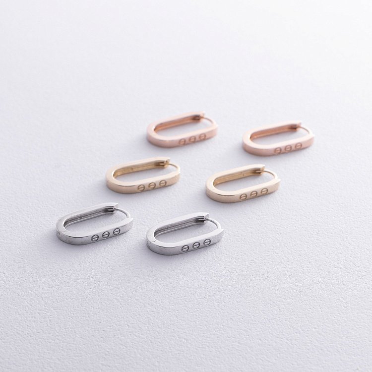 Серьги "Love" в желтом золоте с08606 от ювелирного магазина Оникс - 2