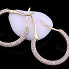 Золотые женские сережки кольца с фианитами с02299 от ювелирного магазина Оникс