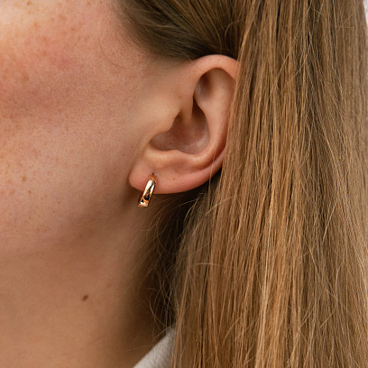 Сережки - кільця в червоному золоті с08086 №4