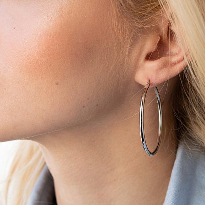 Сережки - кільця в сріблі 122567 №4