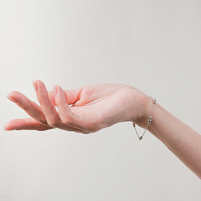 Браслет "Шарики" в белом золоте б05563 №4