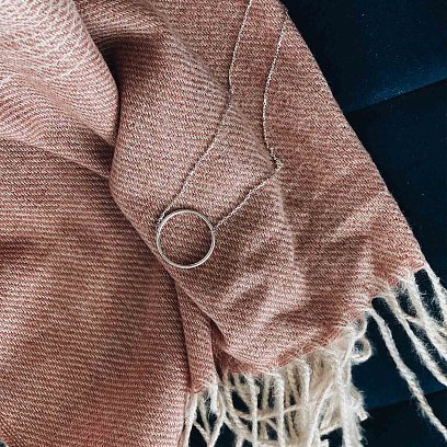 Серебряное колье "Большой круговорот" (2.5 см) 181044 №17