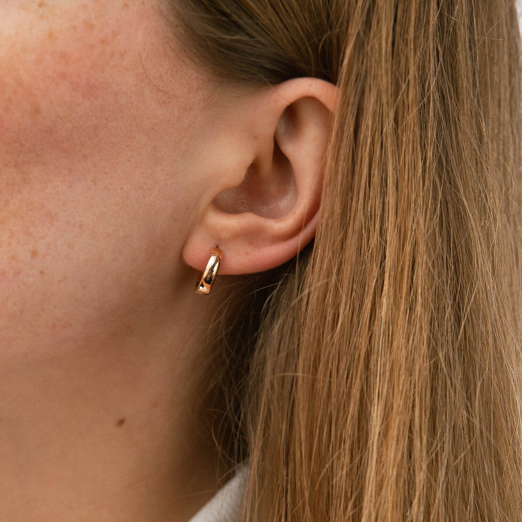 Сережки - кільця в червоному золоті с08086 від ювелірного магазину Онікс - 3