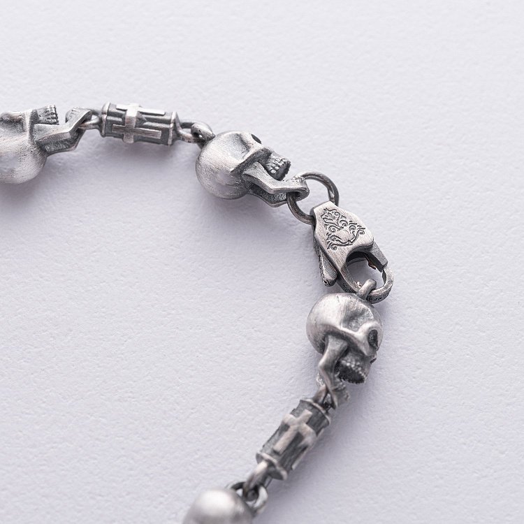 Срібний браслет "Черепа" 364б від ювелірного магазину Онікс - 5