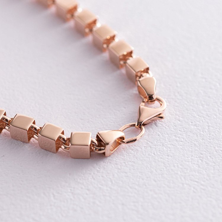 Браслет "Кубики" в красном золоте б04371 от ювелирного магазина Оникс - 4