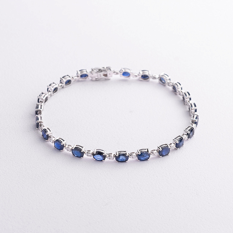 Золотий браслет з сапфірами і діамантами бб0064rc від ювелірного магазину Онікс