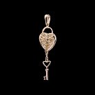 Золота підвіска "Серце і ключик" з фіанітами п02444 от ювелирного магазина Оникс - 4