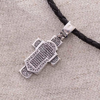 Серебряный крестик "Ангел Хранитель" 131965 №7