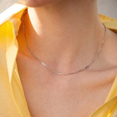 Колье - цепочка в белом золоте кол02387 №6