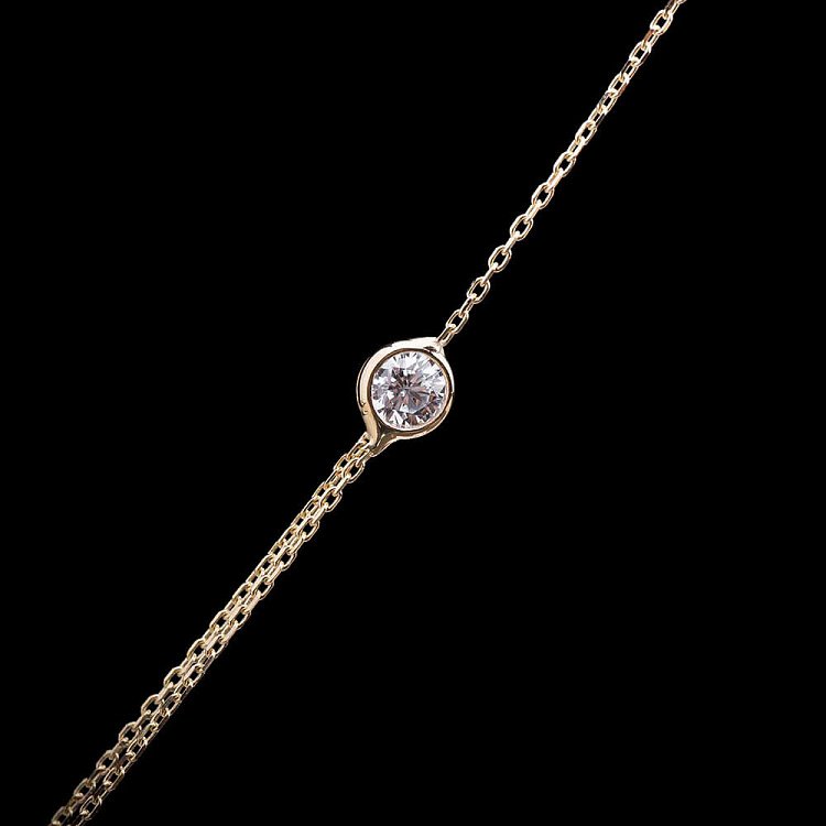 Золоте кольє з фіанітами кол00679 від ювелірного магазину Онікс - 3