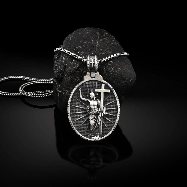 Срібний кулон "Воскресший Ісус Христос" 133182 від ювелірного магазину Онікс