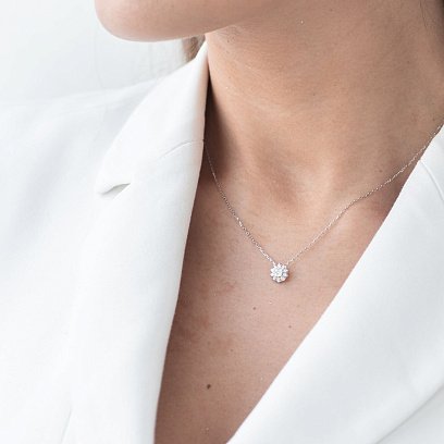 Золотая подвеска с бриллиантом пб0093cha №2