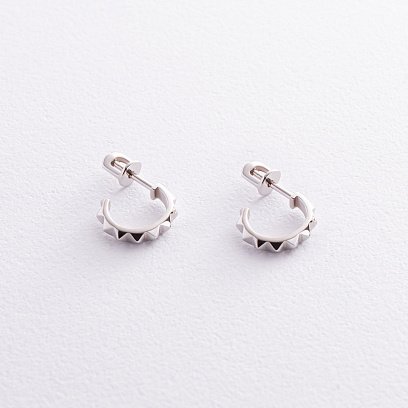 Сережки - пусети "Mona" у білому золоті с08446 №5