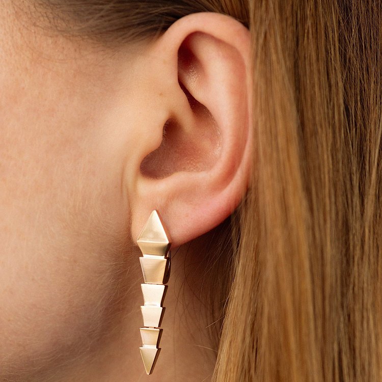 Сережки "Змії" у червоному золоті с08644 від ювелірного магазину Онікс - 1