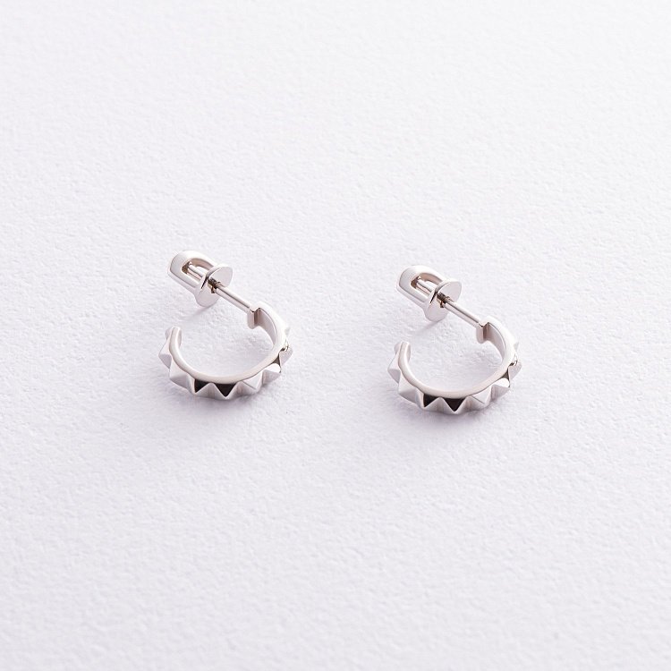 Сережки - пусети "Mona" у білому золоті с08446 від ювелірного магазину Онікс - 5