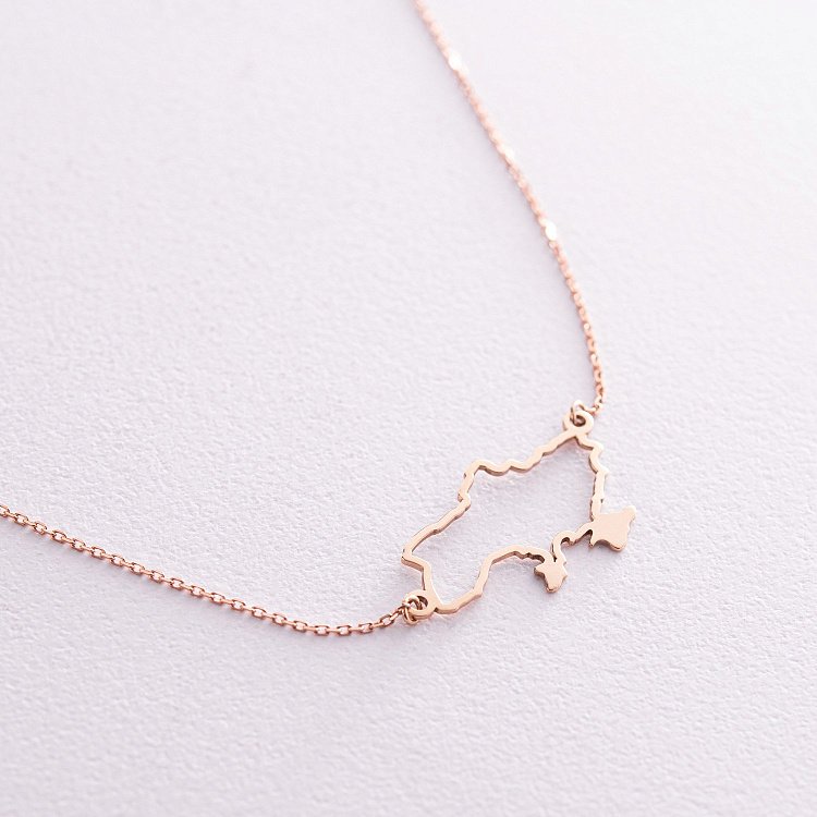 Кольє "Карта України" у червоному золоті 4034ч від ювелірного магазину Онікс - 4