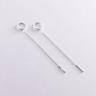 Сережки - протяжки "Кругообіг" в сріблі 122817 от ювелирного магазина Оникс - 2