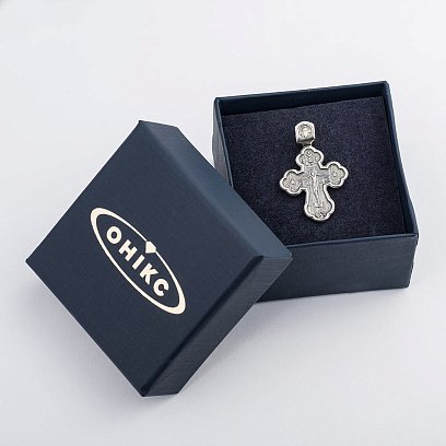 Срібний православний хрестик "Розп'яття. Рафаїл і святі цілителі" 131282 №5