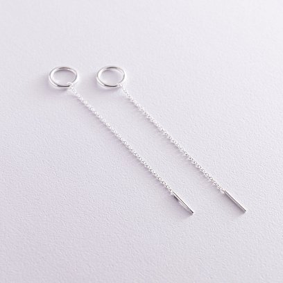 Сережки - протяжки "Кругообіг" в сріблі 122817 №2