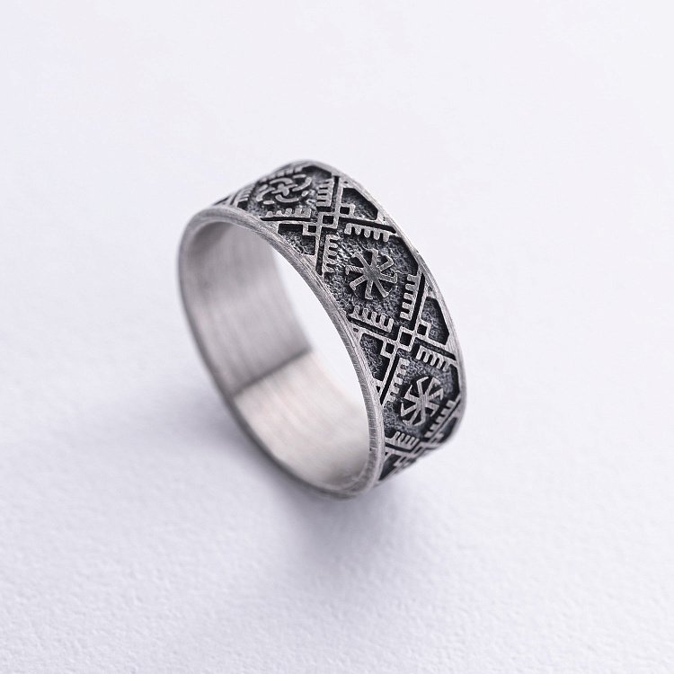 Серебряное кольцо "Вышиванка - Крест Лады" 7177 от ювелирного магазина Оникс - 4