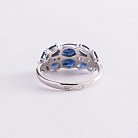 Серебряное кольцо с синтетическими сапфирами и фианитами 1370/1р-NSPH от ювелирного магазина Оникс - 4
