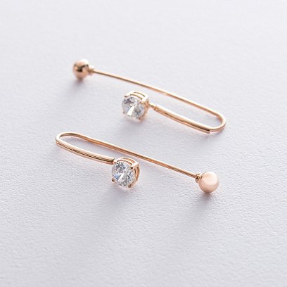 Золоті сережки з фіанітами с06189