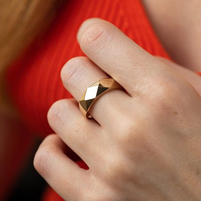 Каблучка "Досконалість" у жовтому золоті к07997 №2