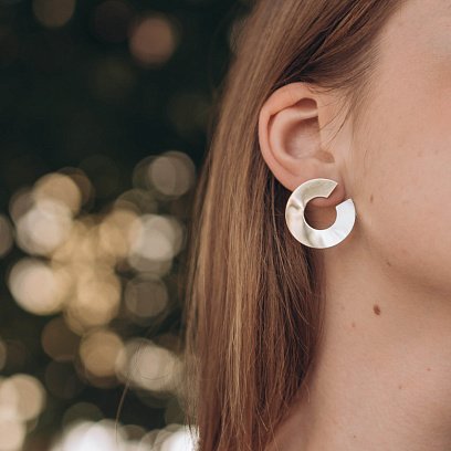 Серебряные серьги-пусеты "Глянец" 122510с №8