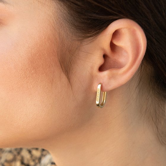 Сережки "Love" у жовтому золоті с08606 №4