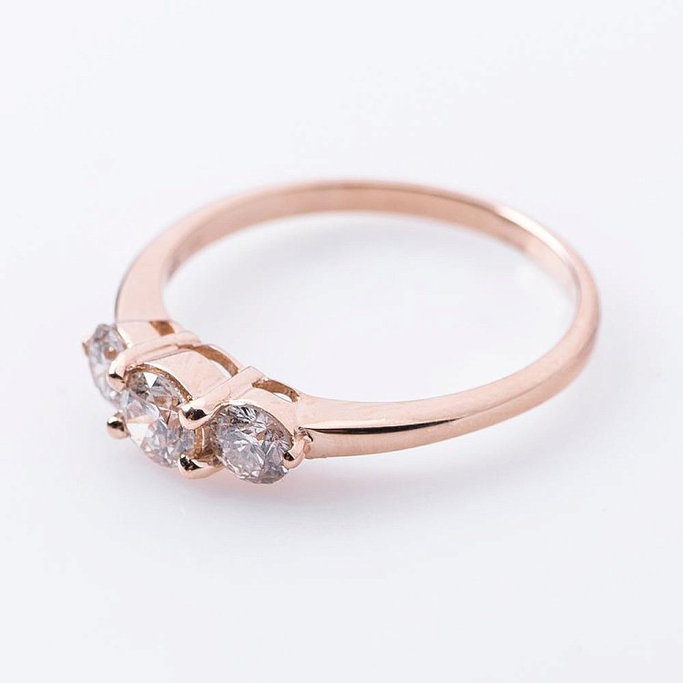 Золота каблучка з діамантами р0353к від ювелірного магазину Онікс - 1