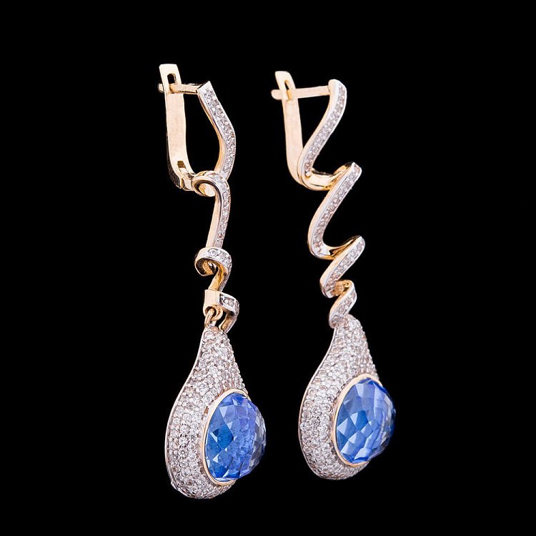 Ексклюзивні сережки з фіанітами с03547 від ювелірного магазину Онікс - 4