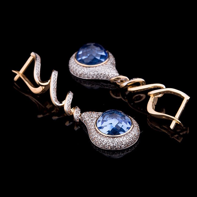 Ексклюзивні сережки з фіанітами с03547 від ювелірного магазину Онікс - 2