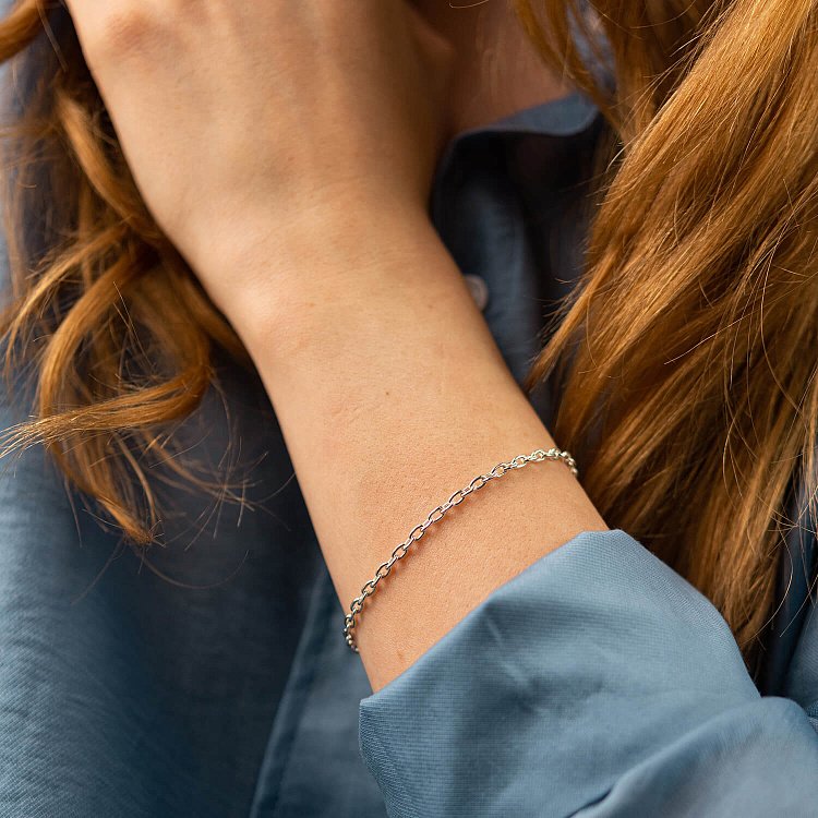 Серебряный браслет (якорное плетение) бс20224 от ювелирного магазина Оникс - 1