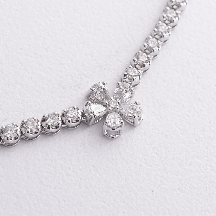 Золоте кольє "Квітка" з діамантами колб0172pu від ювелірного магазину Онікс - 1