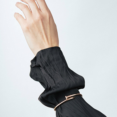 Золотой браслет "Гвоздь" с фианитами б05819 №5