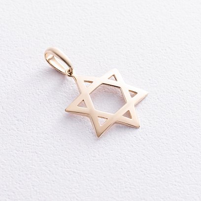 Кулон "Звезда Давида" в желтом золоте п03828