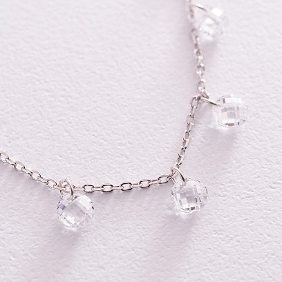 Серебряное колье с фианитами 18519 №3