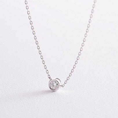 Колье в белом золоте с бриллиантом 719071121