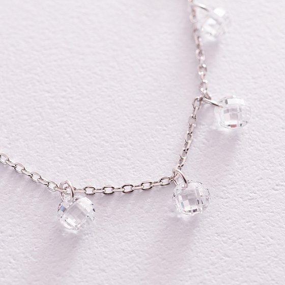 Серебряное колье с фианитами 18519 №3