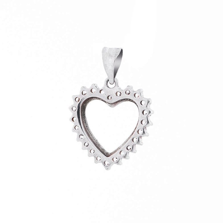 Серебряный кулон с фианитами "Сердечко" 131581 от ювелирного магазина Оникс - 1