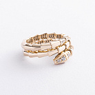 Кольцо "Змея" в желтом золоте (фианиты) к08463 от ювелирного магазина Оникс - 1