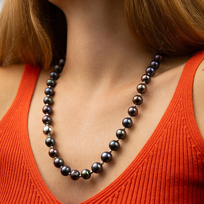 Бусы из жемчуга (золотая застежка с бриллиантами) бусб021ж №2