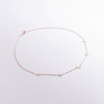 Колье "Ласточки" в красном золоте кол02275 №2