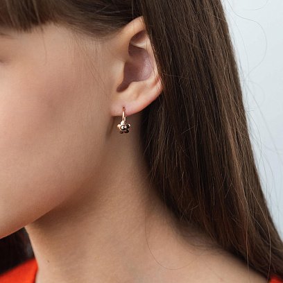 Дитячі золоті сережки "Квіточки" с06085 №2