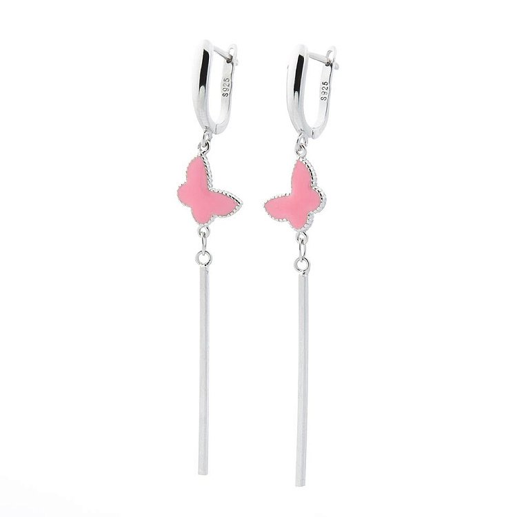 Серебряные серьги "Бабочки" с эмалью 122174 от ювелирного магазина Оникс - 1