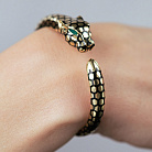 Жесткий браслет "Пантера" в желтом золоте (эмаль) б05820 от ювелирного магазина Оникс - 3