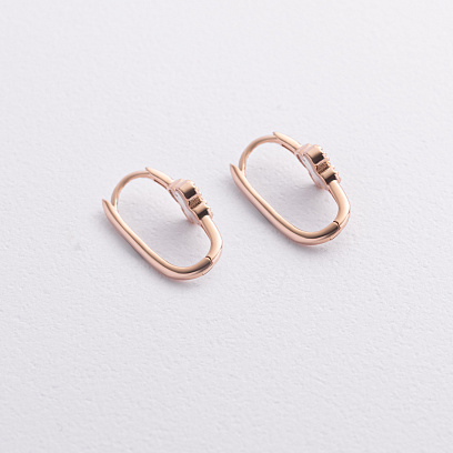 Сережки "Конюшина" з перламутром (червоне золото) с09391 №2