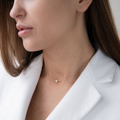 Колье "Сердечко" в желтом золоте кол01772 №8