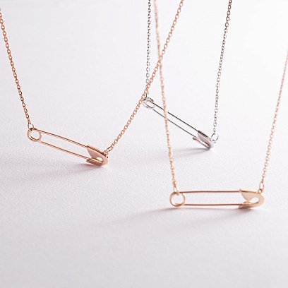 Колье "Булавка" в красном золоте кол02304 №11